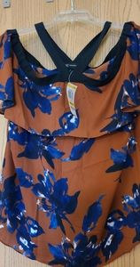 NWT INC floral off-shoulder top